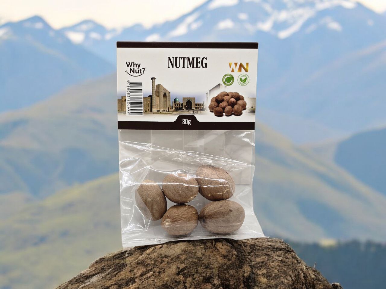 Whole nutmeg by Nature Pick Market, perfect for enhancing desserts and savory dishes with rich flavors.